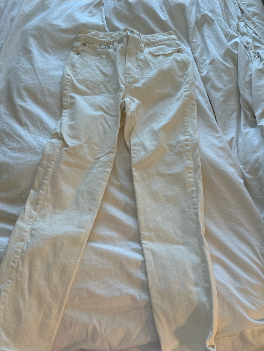 Madewell Off-White Jeans with Branded Waist Label